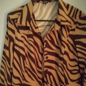 Animal print waist length jacket